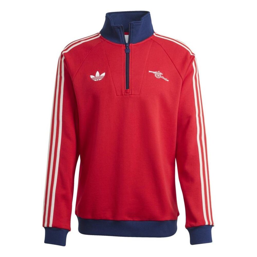 Arsenal FC Mens Adidas Half Zip  Sweater / Red/White